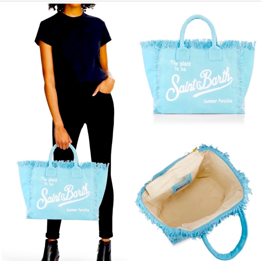 MC2 Saint Barth Vanity Logo Tote Mild Blue